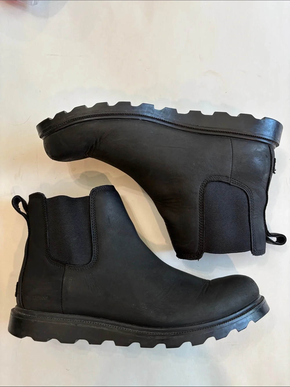 Sorel Ainsley Chelsea Waterproof Leather Boots Black Slip-On Size 9 - Picture 9 of 15